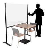 Fixed/Free Standing Single Protective Dividing Screen (MOD.BR-E)