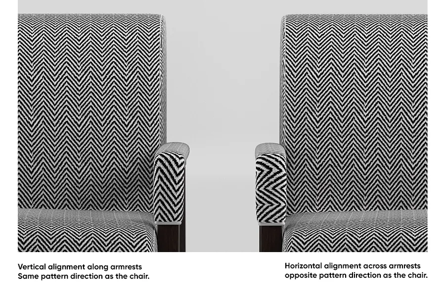 leather chair upholstery pattern alignment detail