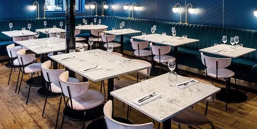 Restaurant outlet table size